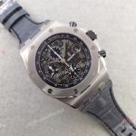 Swiss Grade Audemars Piguet Replica Watch SS Black Chronograph Leather
